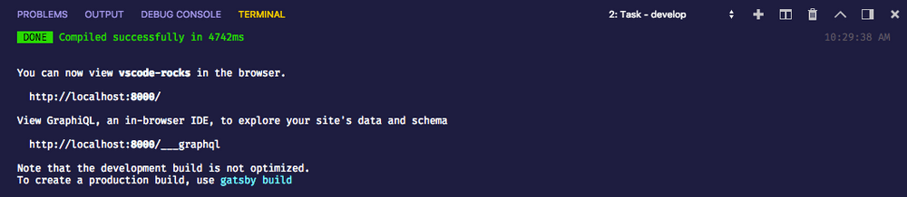 Terminal Output Terminal Output