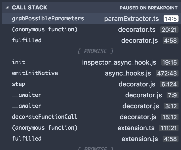 Call Stack pane Call Stack pane