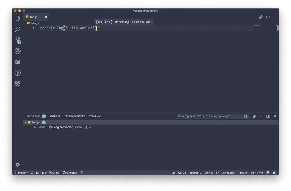 ESLint Displaying linting error ESLint Displaying linting error