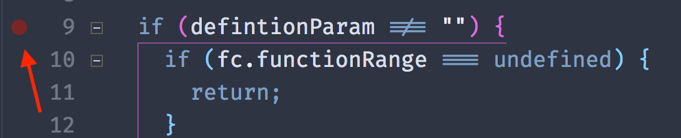 Hover over gutter to insert breakpoints Hover over gutter to insert breakpoints