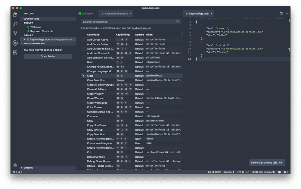 custom OS-specific keybindings custom OS-specific keybindings