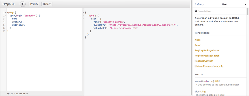 GitHub GraphiQL API explorer GitHub GraphiQL API explorer